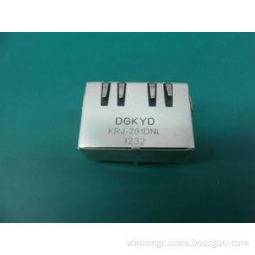 1 x 2 Two Port 100Base-T Shielded RJ45 Connectors With LED